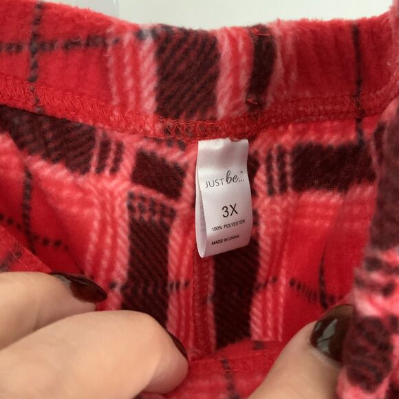 NWT!! Red Plaid Fleece Drawstring Pajama Pants Unisex Size 3X - Picture 7 of 8